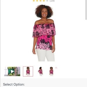 Off Shoulder Floral Blouse